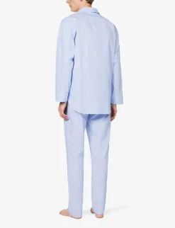 Long-sleeved Relaxed-fit Cotton Pyjama Set -Falkeis Store R04160564 LIGHTBLUE ALT03