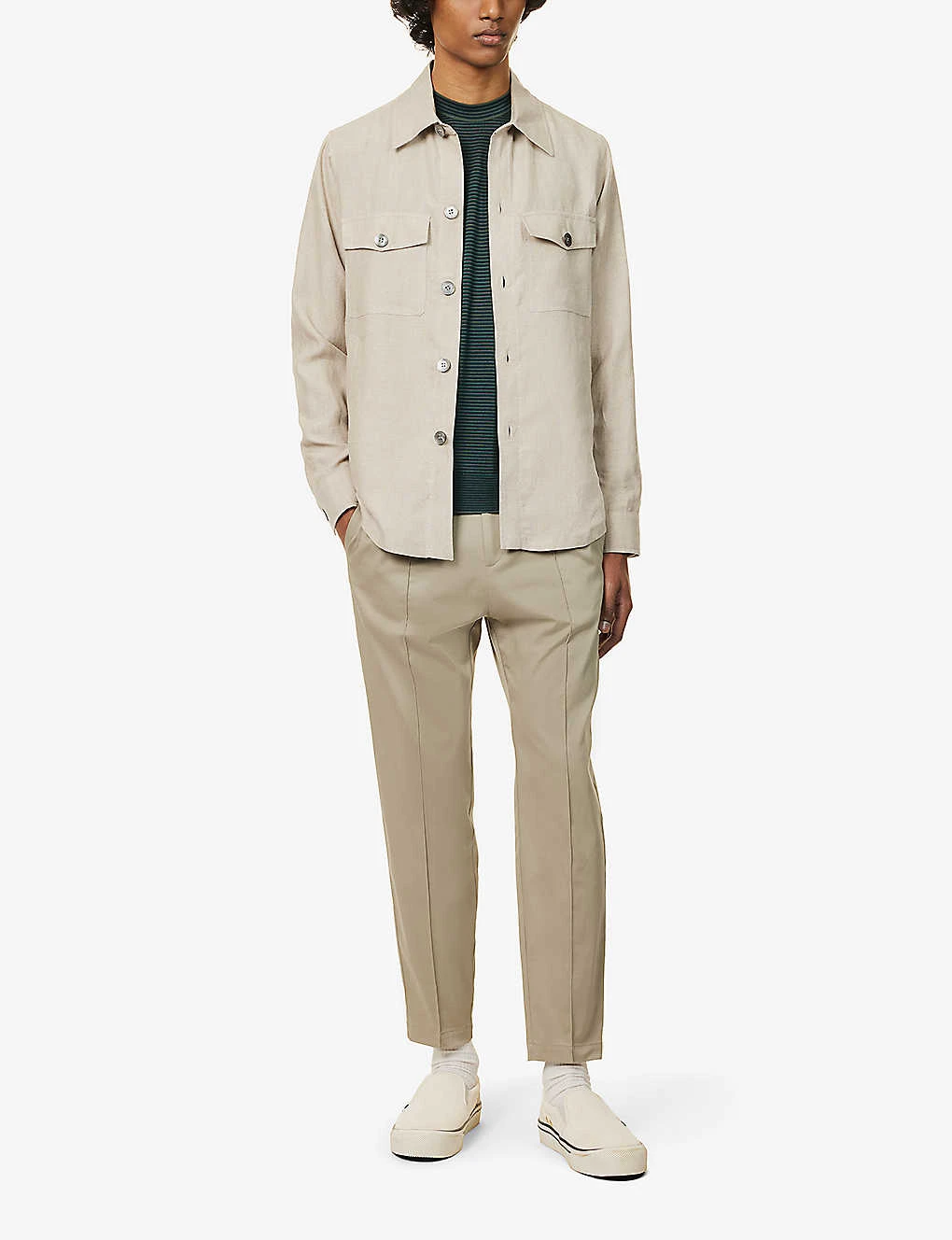 JOHN SMEDLEY Striped Mock-neck Wool Jumper 2 JOHN SMEDLEY Striped Mock-neck Wool Jumper - Image 2