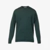 JOHN SMEDLEY Striped Mock-neck Wool Jumper