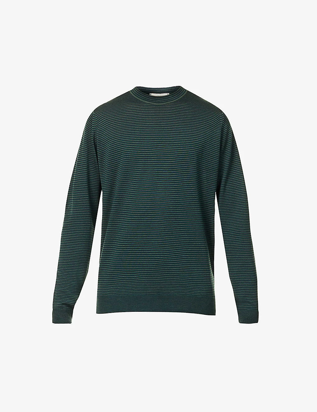 JOHN SMEDLEY Striped Mock-neck Wool Jumper 1 JOHN SMEDLEY Striped Mock-neck Wool Jumper