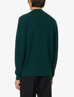 JOHN SMEDLEY Crewneck Regular-fit Wool Jumper -Falkeis Store R04160630 PINEORIONGREEN ALT03