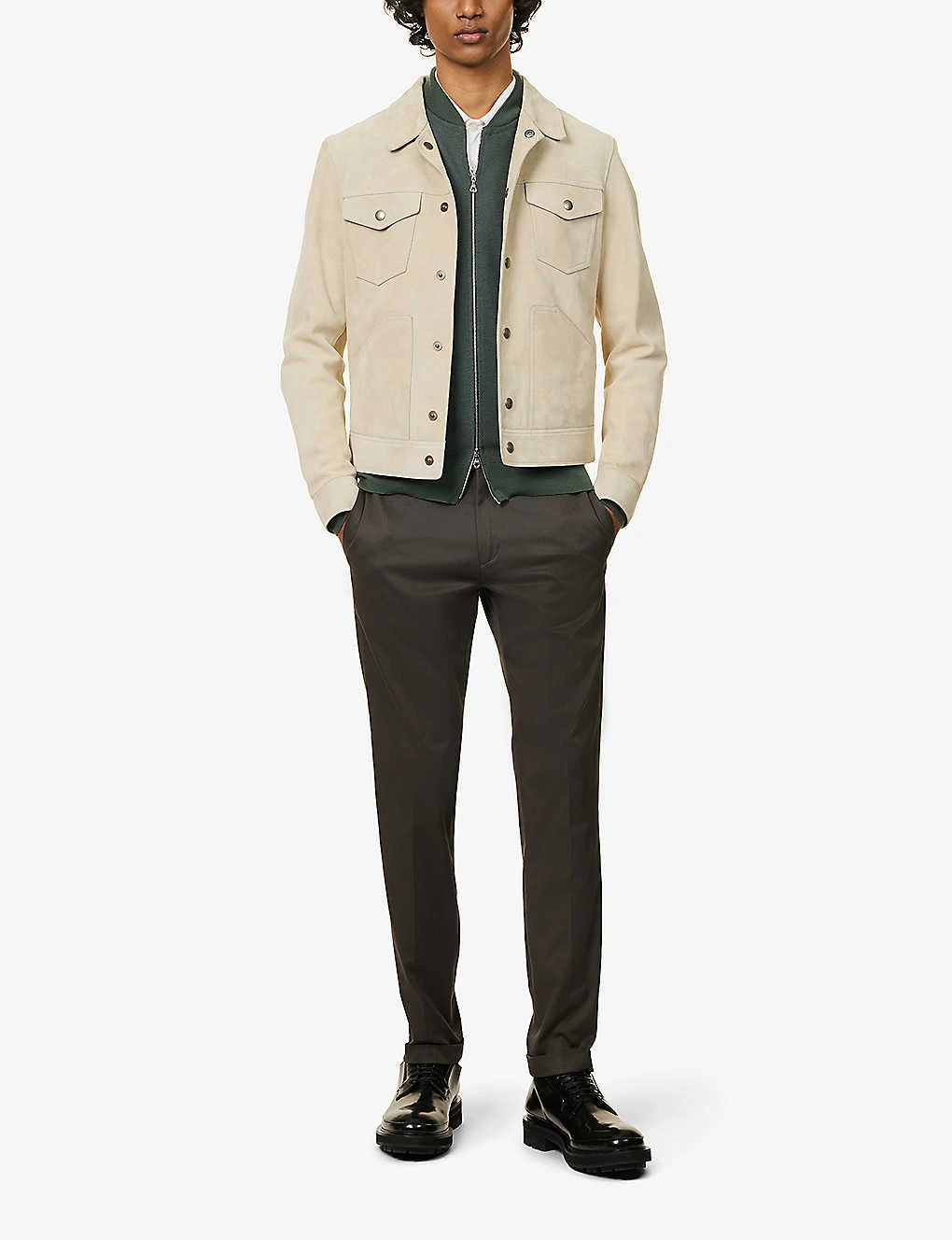 JOHN SMEDLEY Baseball-collar Wool Bomber Jacket 2 JOHN SMEDLEY Baseball-collar Wool Bomber Jacket - Image 2