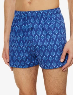HANRO Tile-print Cotton Boxer Briefs -Falkeis Store R04160666 MODERNORNAMENTREVERSE ALT03