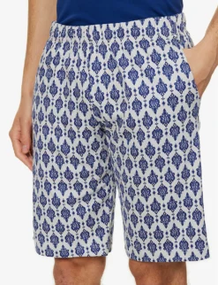 HANRO Tile-print Cotton-jersey Pyjama Set -Falkeis Store R04160674 MODERNORNAMENT ALT04