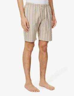HANRO Striped Cotton Shorts 7 HANRO Striped Cotton Shorts -Falkeis Store R04160676 DESERTSTRIPE ALT02