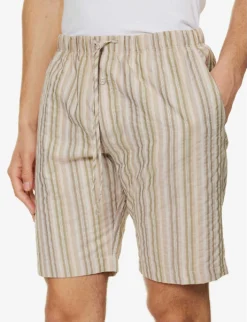 HANRO Striped Cotton Shorts 9 HANRO Striped Cotton Shorts -Falkeis Store R04160676 DESERTSTRIPE ALT04