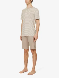 HANRO Striped Cotton-jersey Pyjama Set -Falkeis Store R04160677 GREIGERINGS ALT02