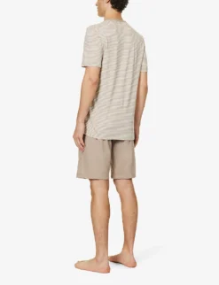 HANRO Striped Cotton-jersey Pyjama Set -Falkeis Store R04160677 GREIGERINGS ALT03