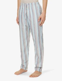 HANRO Striped Mid-rise Woven Trousers -Falkeis Store R04160678 JAUNTYSTRIPE ALT02
