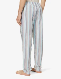 HANRO Striped Mid-rise Woven Trousers -Falkeis Store R04160678 JAUNTYSTRIPE ALT03