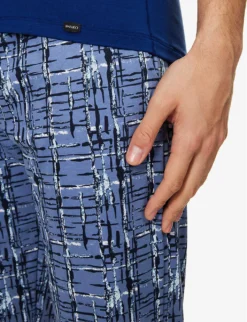 HANRO Checked Mid-rise Cotton-jersey Trousers -Falkeis Store R04160681 LIQUIDCHECK ALT04