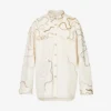 Dries Van Noten Chain-embriodered Relaxed-fit Cotton-twill Shirt