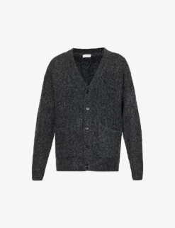 Dries Van Noten Mottled Relaxed-fit Alpaca Wool-blend Cardigan