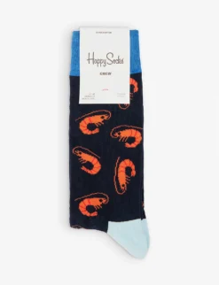 Happy Socks Shrimpy Stretch Cotton-blend Socks
