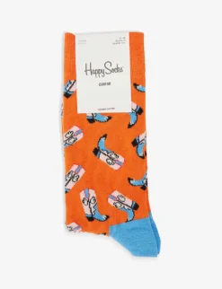 Happy Socks Cowboy Boots Stretch Cotton-blend Socks
