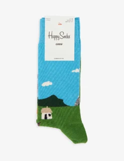Happy Socks Little House Stretch Cotton-blend Socks