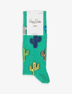 Happy Socks Cactus Stretch Cotton-blend Socks