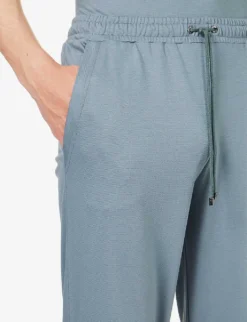 Relaxed-fit Stretch-cotton Pique Pyjama Bottoms -Falkeis Store R04161946 STEELBLUE ALT04