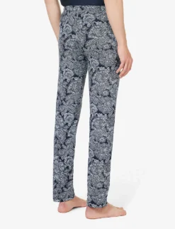 Floral-print Mid-rise Stretch-modal Pyjama Bottoms 8 Floral-print Mid-rise Stretch-modal Pyjama Bottoms -Falkeis Store R04161947 PAISLEYBLUE ALT03