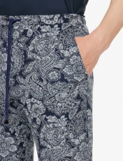 Floral-print Mid-rise Stretch-modal Pyjama Bottoms 9 Floral-print Mid-rise Stretch-modal Pyjama Bottoms -Falkeis Store R04161947 PAISLEYBLUE ALT04
