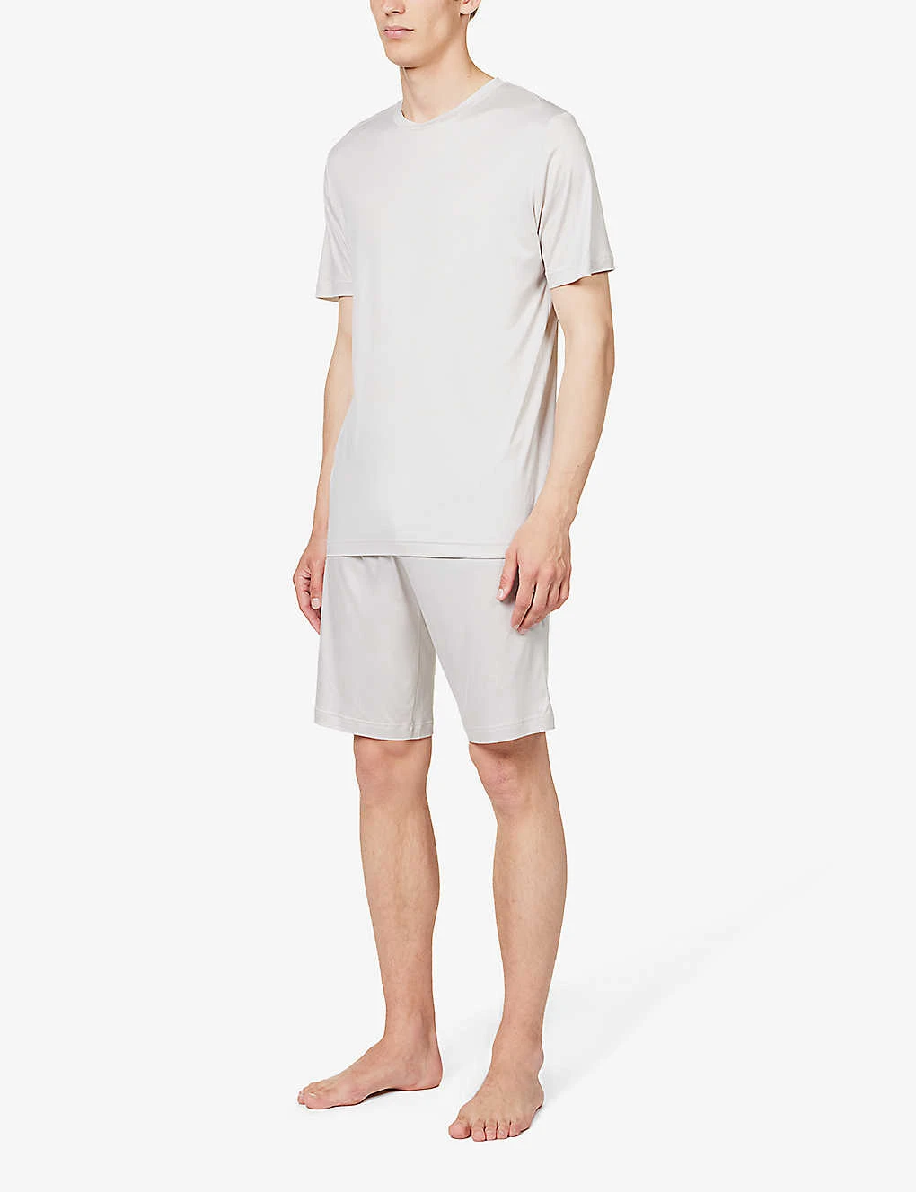 Crewneck Short-sleeve Woven Pyjama Top 3 Crewneck Short-sleeve Woven Pyjama Top - Image 3