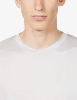 Crewneck Short-sleeve Woven Pyjama Top 9 Crewneck Short-sleeve Woven Pyjama Top -Falkeis Store R04161948 LIGHTGREY ALT04