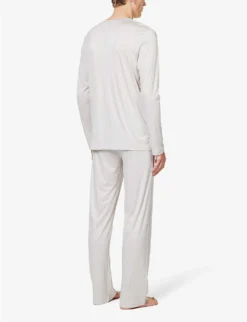 Long-sleeved Lyocell Pyjama Set -Falkeis Store R04161950 LIGHTGREY ALT03