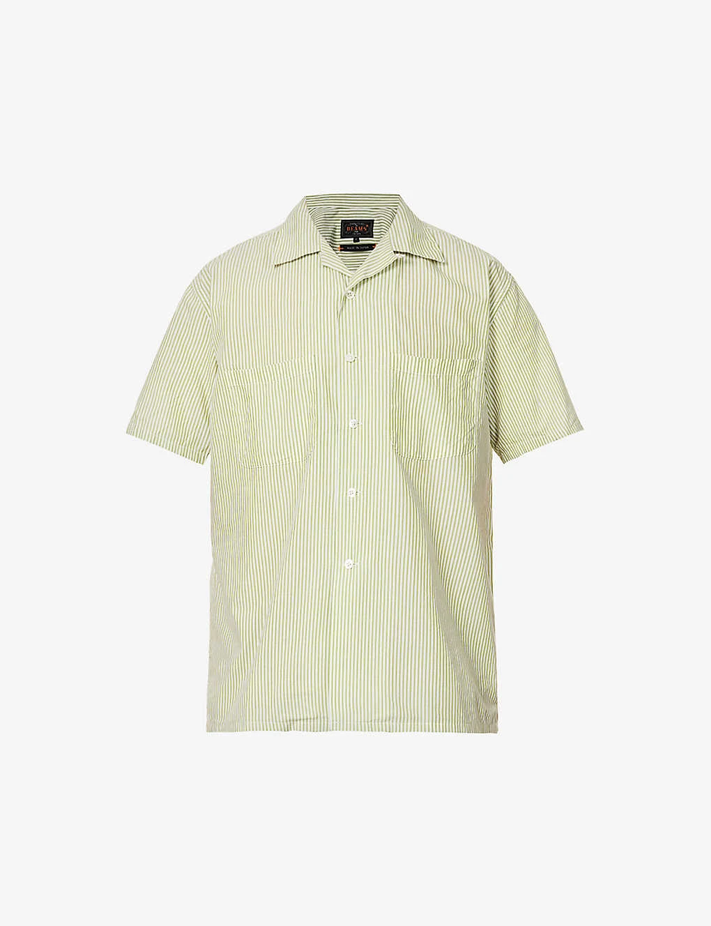 Camp-collar Stripe-print Regular-fit Cotton-blend Shirt 1 Camp-collar Stripe-print Regular-fit Cotton-blend Shirt