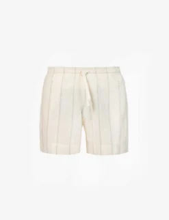 Las Garzas Striped-pattern Recycled-cotton And Cotton-blend Shorts