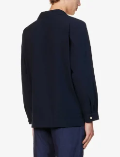 El Choro Polo-collar Relaxed-fit Organic-cotton Shirt 8 El Choro Polo-collar Relaxed-fit Organic-cotton Shirt -Falkeis Store R04162499 NAVY ALT03