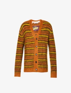 Marni V-neck Striped Wool-blend Cardigan