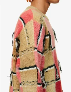 Marni Relaxed-fit Patchwork-pattern Wool-blend Jumper -Falkeis Store R04162782 CARAMEL ALT04