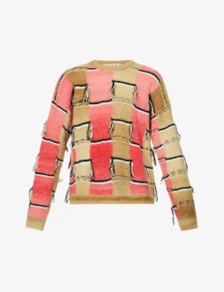 Marni Relaxed-fit Patchwork-pattern Wool-blend Jumper