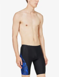 Speedo Jammer Abstract-print Swim Shorts -Falkeis Store R04163363 BLACKCHROMABLUE ALT02