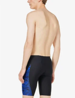 Speedo Jammer Abstract-print Swim Shorts -Falkeis Store R04163363 BLACKCHROMABLUE ALT03