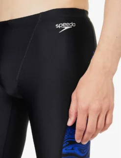 Speedo Jammer Abstract-print Swim Shorts -Falkeis Store R04163363 BLACKCHROMABLUE ALT04