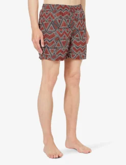 Speedo Watershort 40cm Geo-print Recycled-polyester Swim Shorts -Falkeis Store R04163368 OXBLOODNECTARINEBLACK ALT02