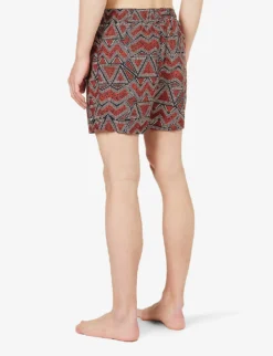 Speedo Watershort 40cm Geo-print Recycled-polyester Swim Shorts -Falkeis Store R04163368 OXBLOODNECTARINEBLACK ALT03