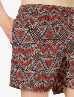 Speedo Watershort 40cm Geo-print Recycled-polyester Swim Shorts -Falkeis Store R04163368 OXBLOODNECTARINEBLACK ALT04