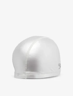 Speedo Pace Logo-print Stretch-woven Swim Cap -Falkeis Store R04163373 SILVER ALT02