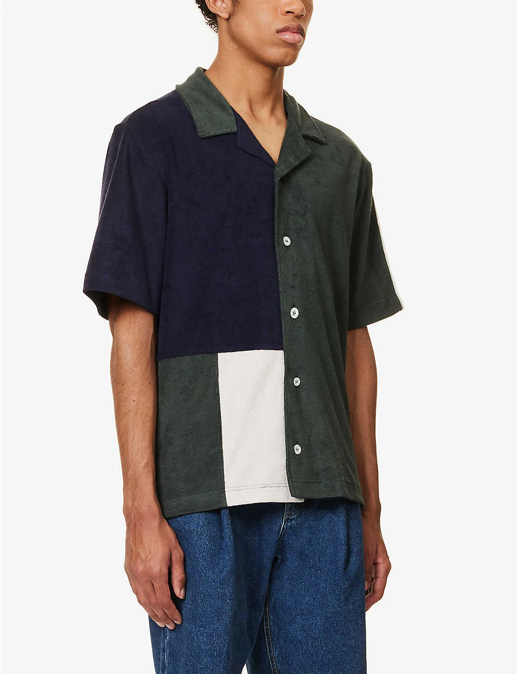 Cocktail Contrast-panel Relaxed-fit Cotton-blend Shirt 3 Cocktail Contrast-panel Relaxed-fit Cotton-blend Shirt - Image 3