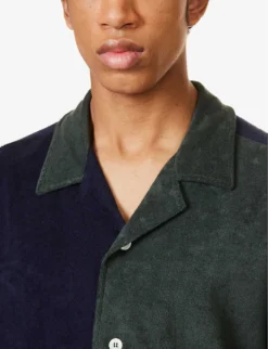 Cocktail Contrast-panel Relaxed-fit Cotton-blend Shirt 9 Cocktail Contrast-panel Relaxed-fit Cotton-blend Shirt -Falkeis Store R04164478 NAVY ALT04