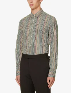 PAUL SMITH Artist Stripe Patterned Regular-fit Cotton-poplin Shirt -Falkeis Store R04165102 MULTICOLOURED ALT02