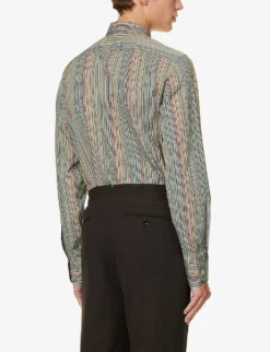 PAUL SMITH Artist Stripe Patterned Regular-fit Cotton-poplin Shirt -Falkeis Store R04165102 MULTICOLOURED ALT03