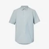 PAUL SMITH Short-sleeved Geometric-print Relaxed-fit Cotton-poplin Shirt