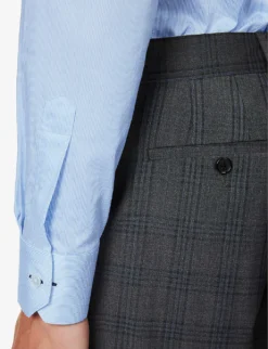 PAUL SMITH Tailor Pearlescent-button Regular-fit Cotton-poplin Shirt -Falkeis Store R04165106 LIGHTBLUE ALT05