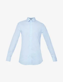 PAUL SMITH Tailor Pearlescent-button Regular-fit Cotton-poplin Shirt