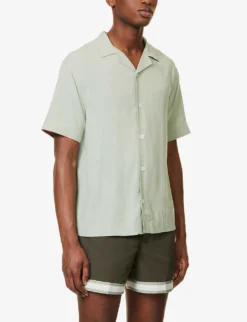 Valbonne Camp-collar Regular-fit Woven Shirt -Falkeis Store R04165444 SAGE16 ALT02