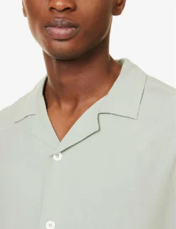 Valbonne Camp-collar Regular-fit Woven Shirt -Falkeis Store R04165444 SAGE16 ALT04