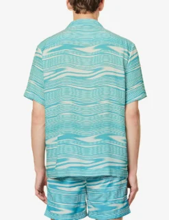 Missoni Contrast-pattern Relaxed-fit Woven Shirt -Falkeis Store R04165469 MULTIWHITEBLUE ALT03